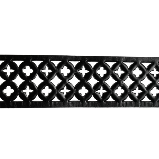 LOUIS VUITTON Calfskin Perforated Laser Cut Belt 80 32 Black