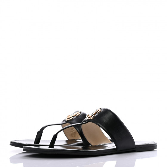 JIMMY CHOO Kid JC Flat Sandals 39 Black 854149 | FASHIONPHILE
