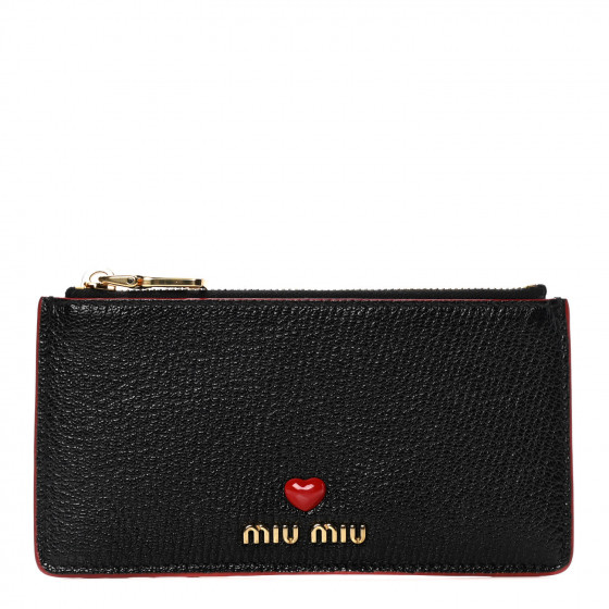 [MiuMiu] Small Leather Zipper Card Holder - ☆送料込☆ Women's Padded zipped card holder | MIU MIU | 24S