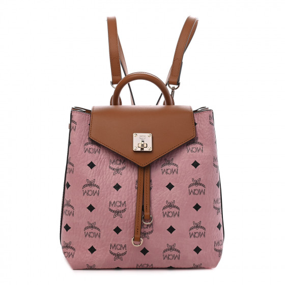 MCM Visetos Small Essential Backpack Soft Pink 856633 FASHIONPHILE
