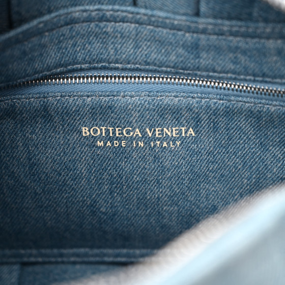 BOTTEGA VENETA Denim Maxi Intrecciato Brick Cassette Bag