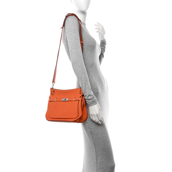 HERMES Taurillon Clemence Jypsiere 28 Orange 1519614