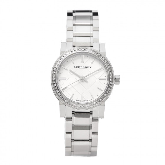 BURBERRY Stainless Steel Diamond Bezel 26mm The City Quartz