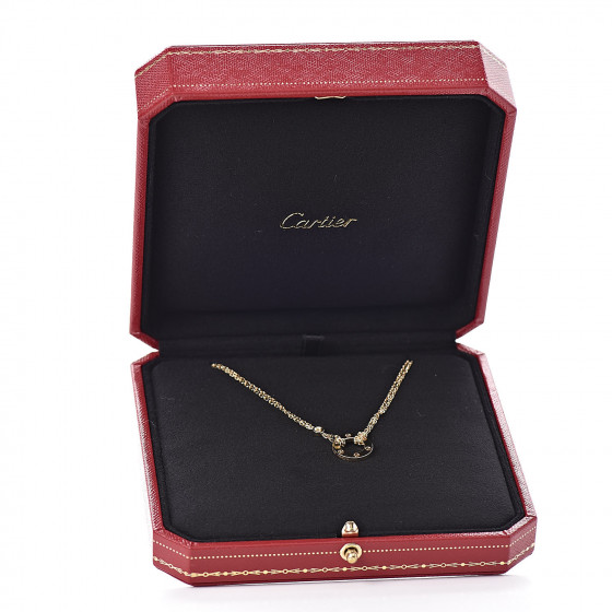 CARTIER 18K Yellow Gold 2 Diamond LOVE Necklace 490227