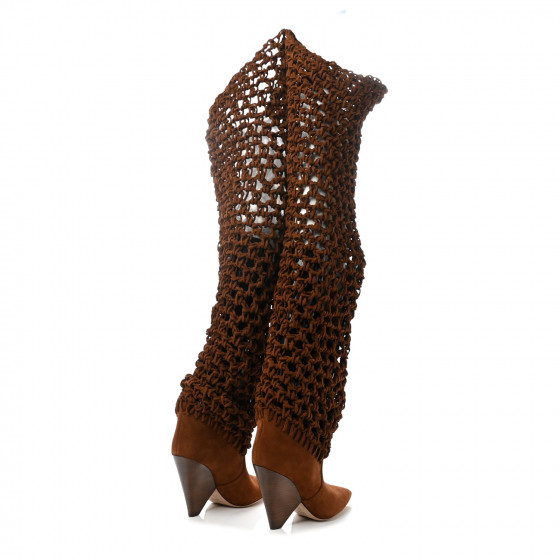SAINT LAURENT Suede Twine Soho Niki 105 Thigh High Boots 36