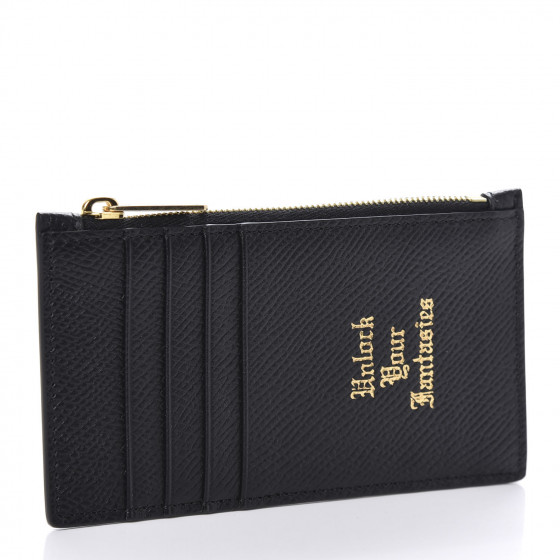 CELINE Grained Calfskin Unlock Your Fantasies Zipped Card