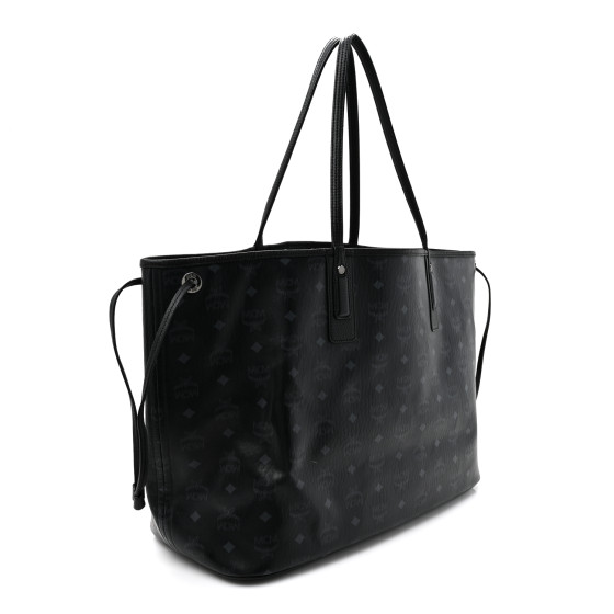 MCM Visetos Large Liz Reversible Shopper Tote Black 1691461