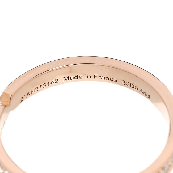 HERMES 18K Rose Gold Diamond PM Ever Kelly Wedding Band Ring