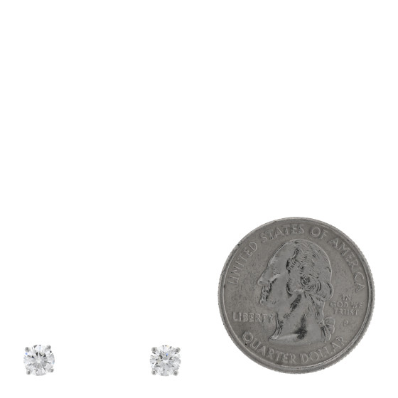 TIFFANY Platinum Diamond .80ctw Solitaire Earrings 1697561