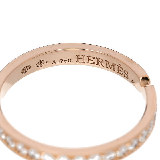 HERMES ローズゴールド・ホワイト バングル 17# HERMES ゴールド ホワイト バングル - メルカリ