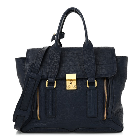 3.1 PHILLIP LIM Textured Calfskin Medium Pashli Satchel Ink