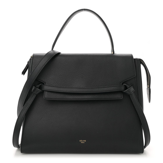 CELINE Drummed Calfskin Mini Belt Bag Black