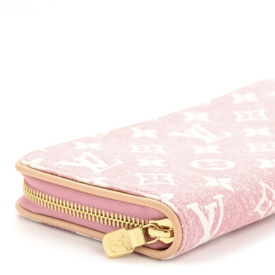 LOUIS VUITTON Denim Monogram Jacquard Zippy Wallet Pink