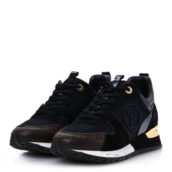 LOUIS VUITTON ランナウェイ 36 スニーカー ブラック スエード LOUIS VUITTON Suede Monogram Run Away Sneakers 36 Black