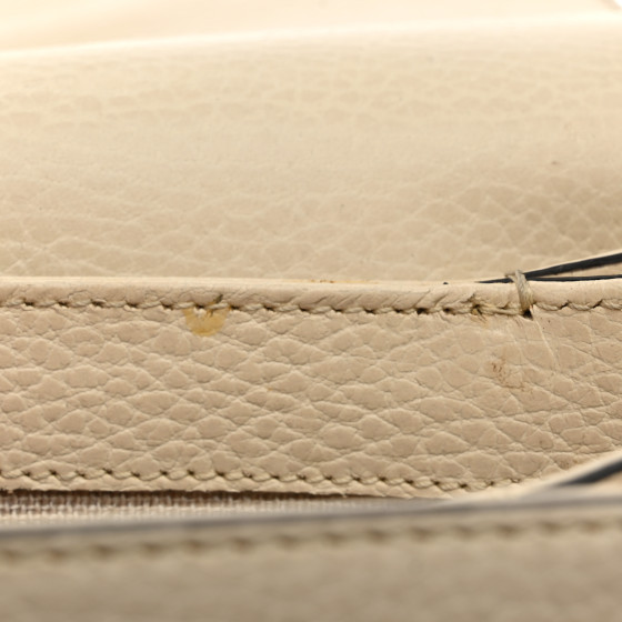 バッグ clowGUCCI GUCCI Cream Off White Ivory Medium Logo Web Stripe Leather