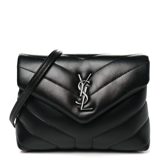 SAINT LAURENT Calfskin Y Quilted Monogram Monochrome Toy