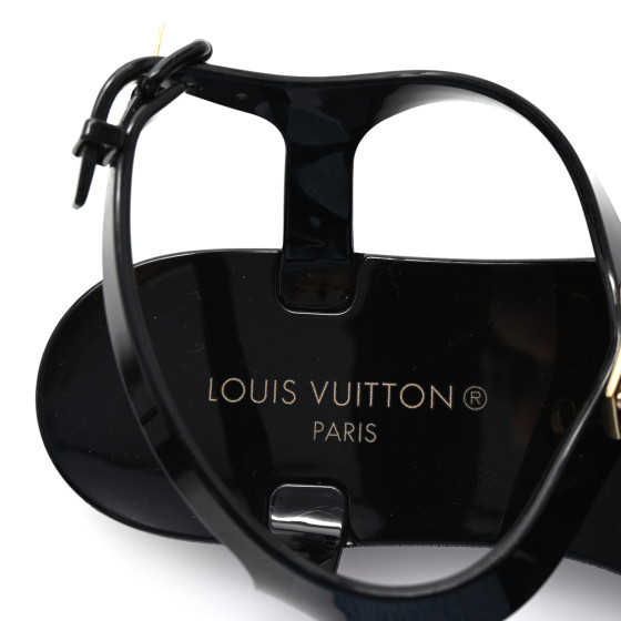 LOUIS VUITTON ブラック水着 Lサイズ LOUIS VUITTON Rubber Bikini Thong Flat Sandals 38 Black