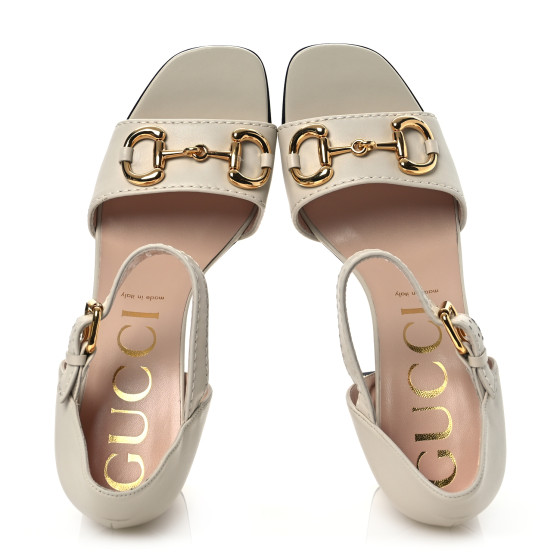 GUCCI Nappa Horsebit Cross Strap 95mm Sandals 41 Mystic