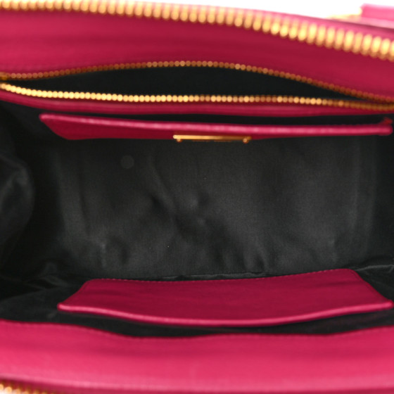 MIU MIU Goatskin Madras Bi-Color Bowling Bag Rosa Peonia