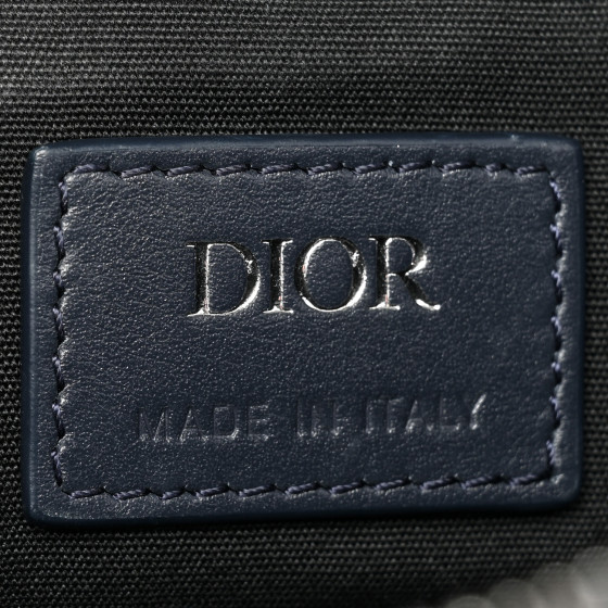 CHRISTIAN DIOR Coated Canvas Calfskin CD Diamond Mens Saddle