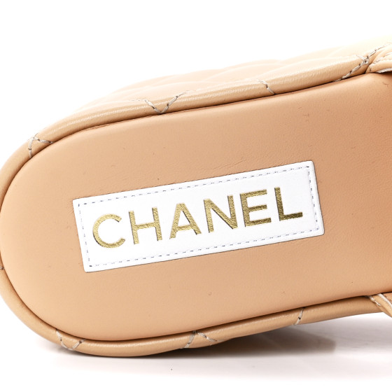 【上品♪】CHANEL 25C モカシン CHANEL Lambskin Quilted CC Mules Wedge Sandals 39 Black