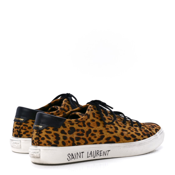 ファッション雑貨・小物その他 Saint Laurent 742004 Y9956 SAINT LAURENT Canvas Leopard Print Malibu Low Top Sneaker 44