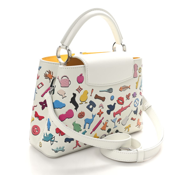 ルイヴィトン ヒューストン LOUIS VUITTON X VIK MUNIZ Taurillon Arty Capucines BB White