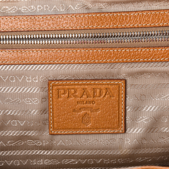 PRADA Paglia Cinghiale Frame Bag Naturale Cuoio 473287