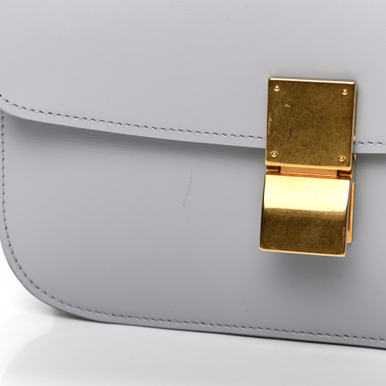 【CELINE】セール ミディアム CLASSIC ライトグレー CELINE Box Calfskin Medium Classic Box Flap Bag Light Grey