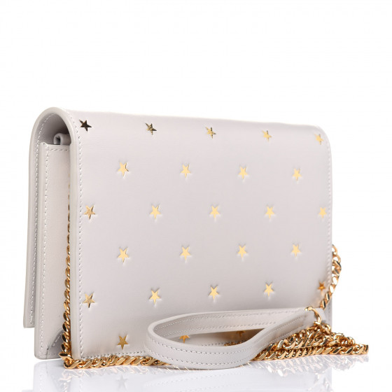 YSL ホワイト　ポシェット SAINT LAURENT Calfskin Star Print Monogram Kate Tassel Chain