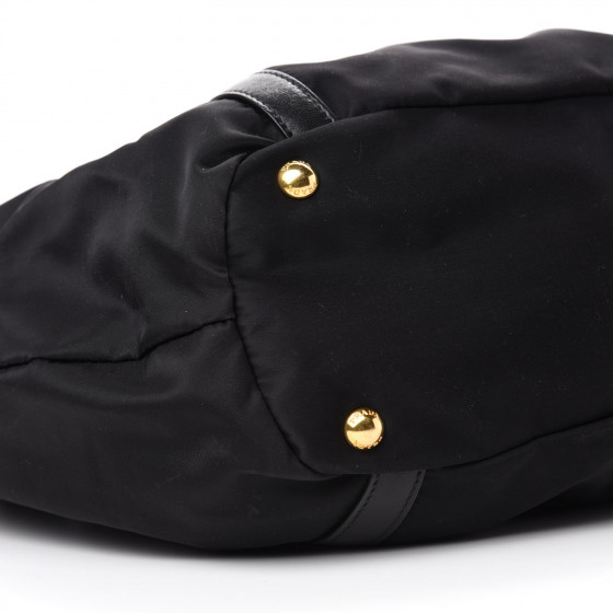 PRADA Tessuto Nylon Jacquard Logo Tote Black 744934