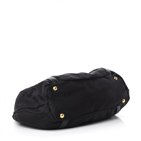 PRADA Tessuto Nylon Jacquard Logo Tote Black 744934