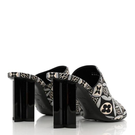 LOUIS VUITTON Jacquard Since 1854 Silhouette Mules 36 Grey