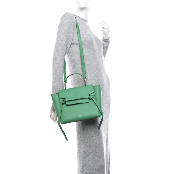 CELINE Grained Calfskin Micro Belt Bag Pop Green 1472986