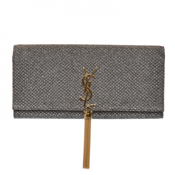 ★関税込★SAINT LAURENT★monogram tassel clutch bag★ SAINT LAURENT Patent Calfskin Monogram Large Belle De Jour