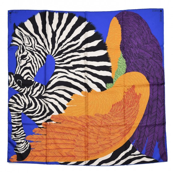 HERMÈS スカーフ 紫 ストライプ 90cm Hermes 