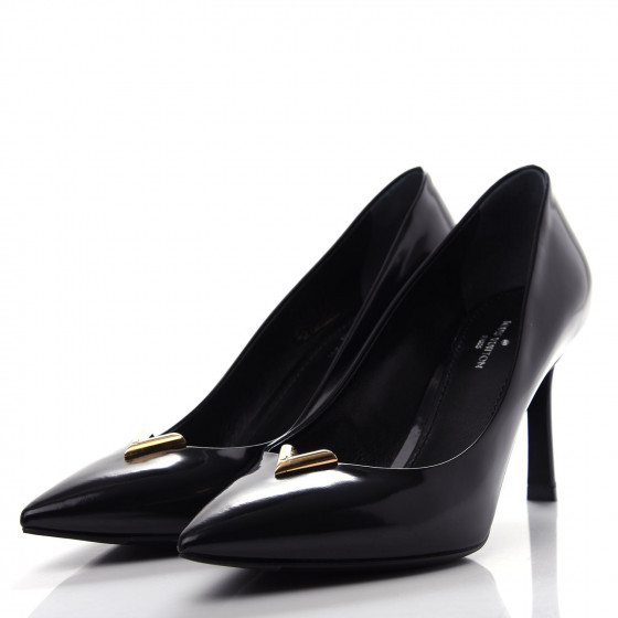 LOUIS VUITTON Calfskin Heartbreaker Pumps 36.5 Black 699050