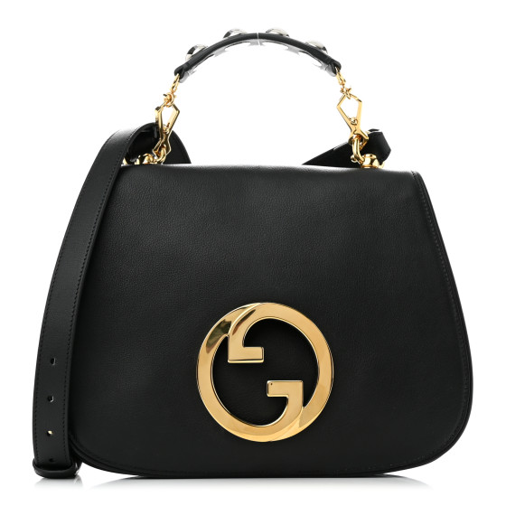 GUCCI Roxy Calfskin Medium studded Blondie Shoulder Flap Bag