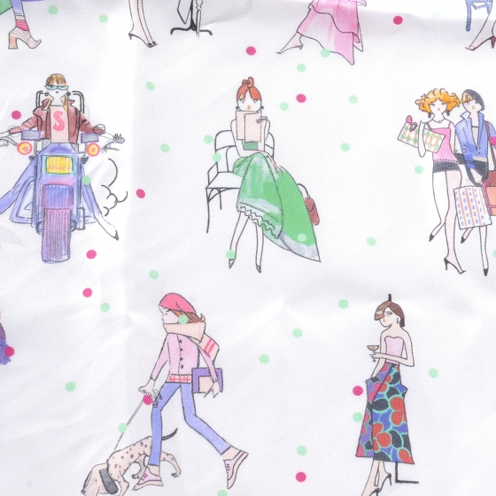 エルメス　スカーフ新品　LES PARISIENNES DE KIRAZ Hermes 'Les Parisiennes De Kiraz' Silk Scarf 70 w/ Box