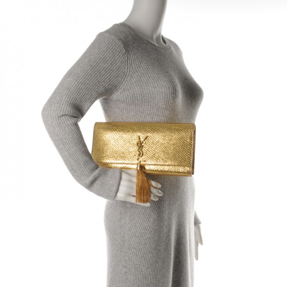 ☆人気☆【SAINT LAURENT】☆monogram tassel clutch bag☆ Saint Laurent YSL Monogram Flap Clutch Bag in Grained