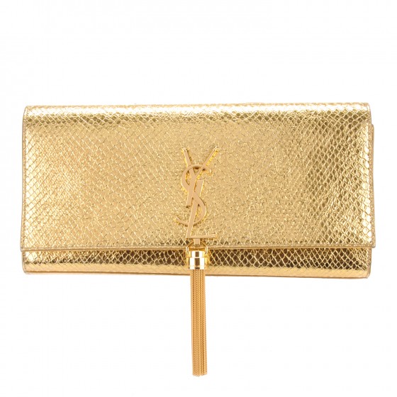 SAINT LAURENT Metallic Calfskin Embossed Classic Monogram