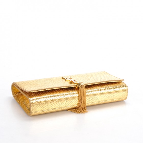 ★関税込★SAINT LAURENT★monogram tassel clutch bag★ SAINT LAURENT Patent Calfskin Monogram Large Belle De Jour