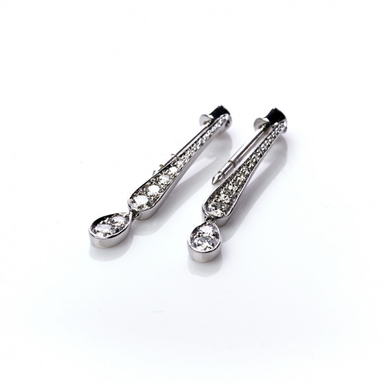 TIFFANY Platinum Diamond Jazz Drop Earrings 765545