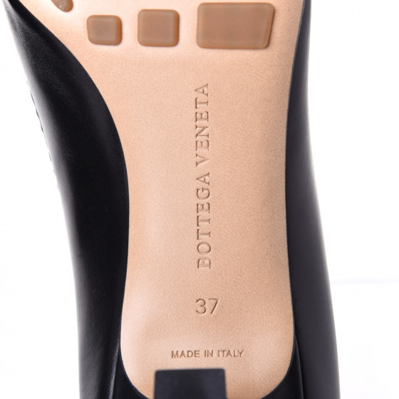 BOTTEGA VENETA Nappa Calf Hair Madame Pumps 37 Black 767549