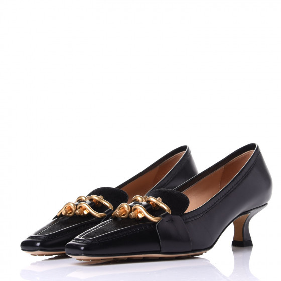 Bottega Veneta madame pumpsボッテガ37 24 BOTTEGA VENETA Nappa Calf Hair Madame Pumps 37 Black 767549