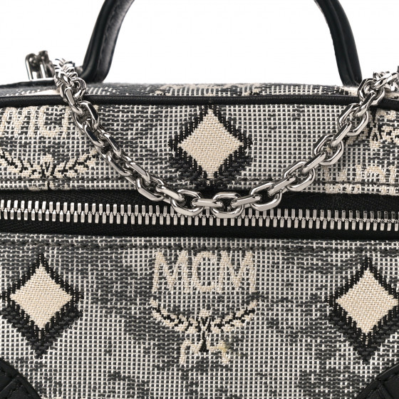MCM Vintage Jacquard Monogram Rockstar Vanity Case Grey