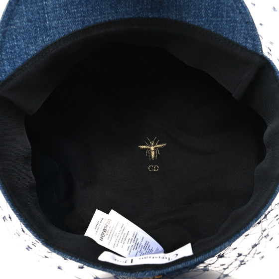 CHRISTIAN DIOR Denim Arty Cap with Veil 58 Blue 1347306