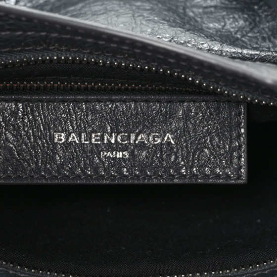 BALENCIAGA Agneau Classic Silver Hardware Mini City Logo