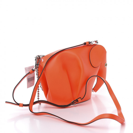 LOEWE Calfskin Mini Punk Elephant Crossbody Bag Orange