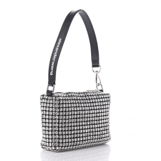 ALEXANDER WANG Mesh Crystal Rhinestone Mini Heiress Pouch
